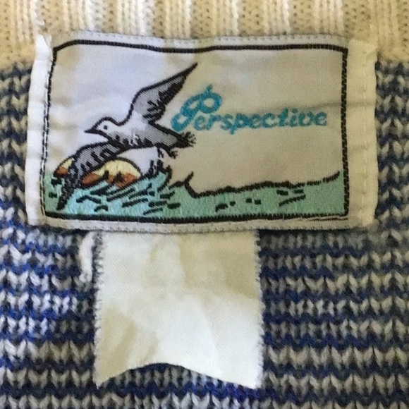 VINTAGE blue grampa style knit sweater No size - Picture 5 of 5